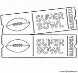 Ticket Coloring Pages Bowl Super Tickets Template sketch template