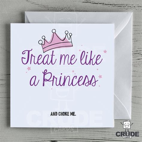 rude valentines day card birthday anniversary princess choke etsy uk