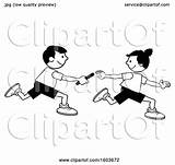 Baton Relay Passing Girl Illustration Race Sajem Boy Royalty Johnny Girls Clipart Vector Clip sketch template