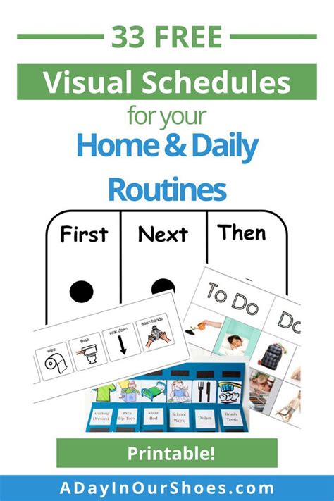 printable visualpicture schedules  homedaily routines