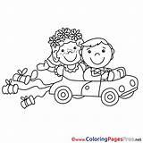 Coloring Wedding Pages Newlyweds Car Sheet Title sketch template