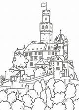 Coloring Castle Pages Castles Printable Disneyland Adults Drawing Great Hogwarts Hamilton Schloss Book Neuschwanstein Ausmalbilder Adult Und Color Getcolorings Print sketch template