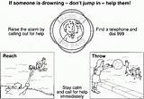 Safety Water Coloring Pages Colouring Drowning Colour Book Someone Them Popular Help Coloringhome sketch template