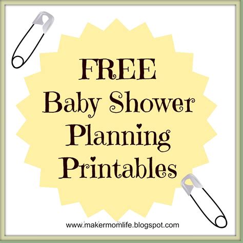 maker mom life  baby shower planning printables