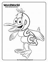 Coloring Wordworld Sheets Word Duck Disney Pages sketch template