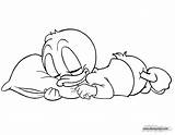 Donald Baby Coloring Sleeping Pages Disney Color sketch template