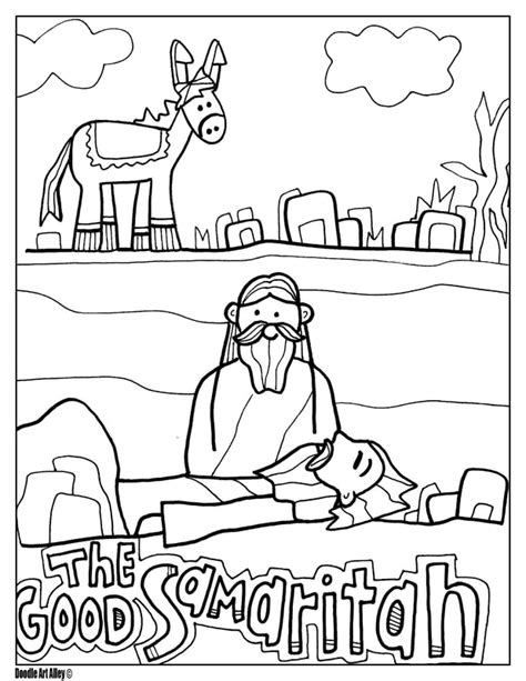 good samaritan coloring pages religious doodles