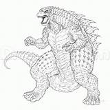 Godzilla Coloring4free Monsters Easy Relieve sketch template
