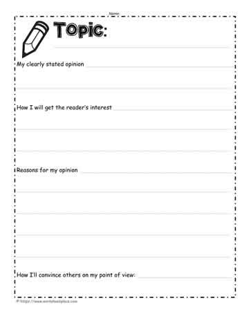 opinion template worksheets