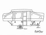 Camper Coloring Trailer Pop Pages Travel Sketch Wheel Clipart Drawing Camping Popup Clip Trailers Caravan Line Printable Vintage Template Etsy sketch template