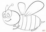 Bee Coloring Cartoon Pages Drawing Printable Bees Simple Getdrawings Paper Categories sketch template