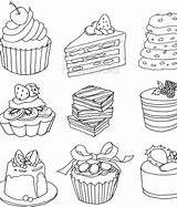Coloring Pages Baking Book Bakery Pastry Colouring Food Cake Sheets Adult Only Printable Bread Korean Cooking Desert Tegninger Drawing Own sketch template