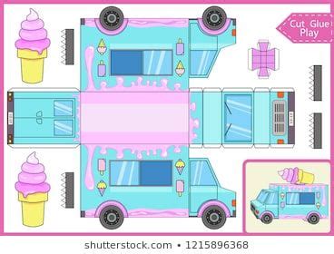 ice cream truck images stock  vectors shutterstock paper