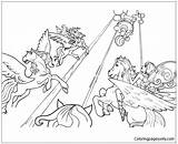 Pages Coloring Horses Winged Fairies Ride Horse Online Color Coloringpagesonly sketch template