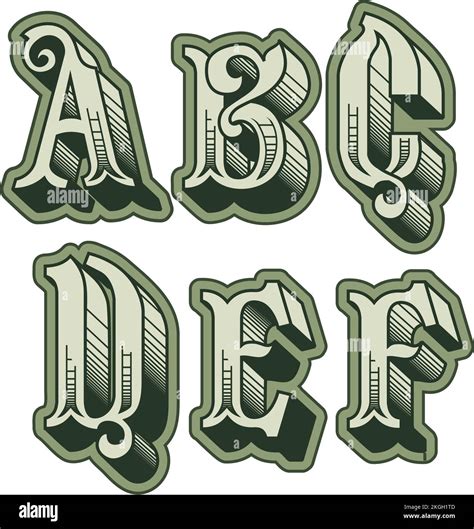 vector decorative original alphabet letters english font eps  separated  groups  layers