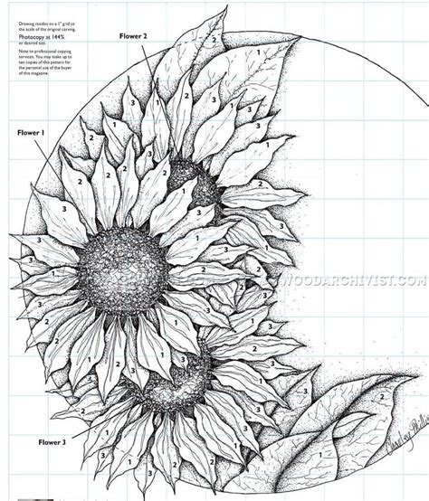 relief carving patterns sunflower clock woodarchivist