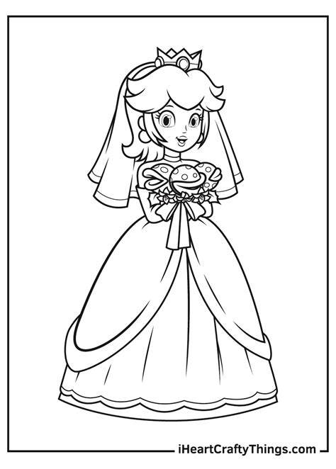 princess peach printable coloring pages