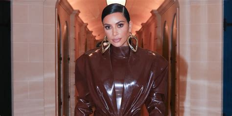 Kim Kardashian Turns Heads In A Latex Outfit During Paris Fashion Week