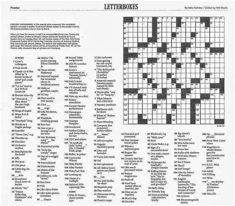 printable ny times crossword puzzles  printable