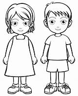 Boy Coloring Girl Boys People Pages Colouring Girls Kids Surprise Preschool sketch template