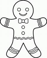 Gingerbread Man Coloring Outline Pdf Print sketch template