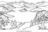 Paesaggi Teich Misti Landschaft Colorati Gratismalvorlagen Malvorlage Ausmalen Mappe Geografia sketch template