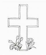 Easter Cross Drawing Coloring Pages Christianity Printable Christian Religious Drawings Gravestone Happy Crosses Tombstone Rocks Color Easy Simple Digi Headstone sketch template
