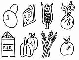 Food Coloring Pages Healthy Sheets Kids Plate Drawing Snacks Sheet Printable Foods Print Farm sketch template