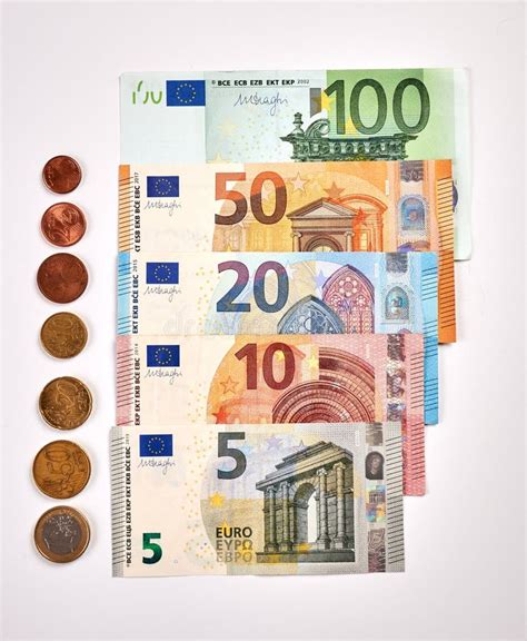 nominals  euro paper money  coins stock image image  currency european