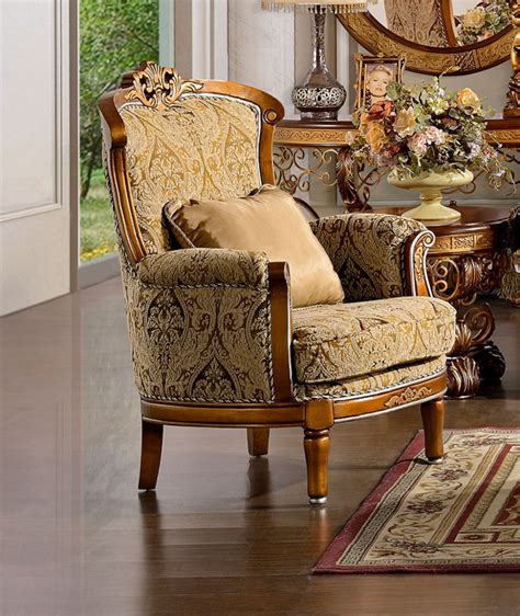 hd  homey design traditional wood finish upholstered accent chair