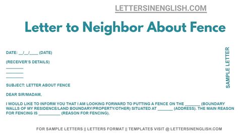 letter  neighbor  fence sample letter   neighbor