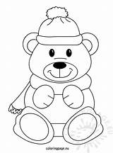 Bear Winter Teddy Coloring sketch template
