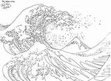 Wave Kanagawa Great Off Drawing Outline Waves Sketch Deviantart Hokusai Japanese Coloring Pages Tattoo Colouring Print Choose Board Woodblock Drawings sketch template