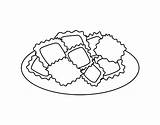 Raviolis Ravioli Colorare Raviolo Coloring Spaghetti Fideo Meatballs Wrapper Pan Acolore Disegni Dessins sketch template