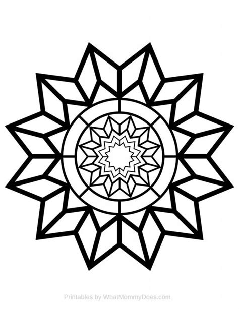printable adult coloring page detailed star pattern  ojays