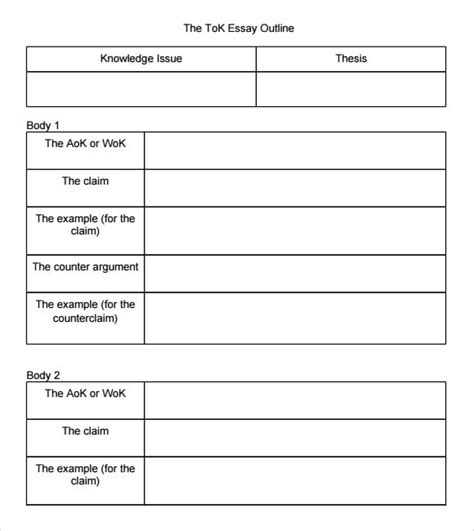 essay outline templates word excel  formats
