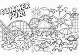 Coloring Summer Pages Kids Printable Funchap Vacations sketch template