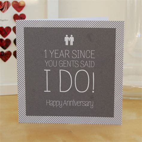 Same Sex Male Anniversary Card By Pink And Turquoise