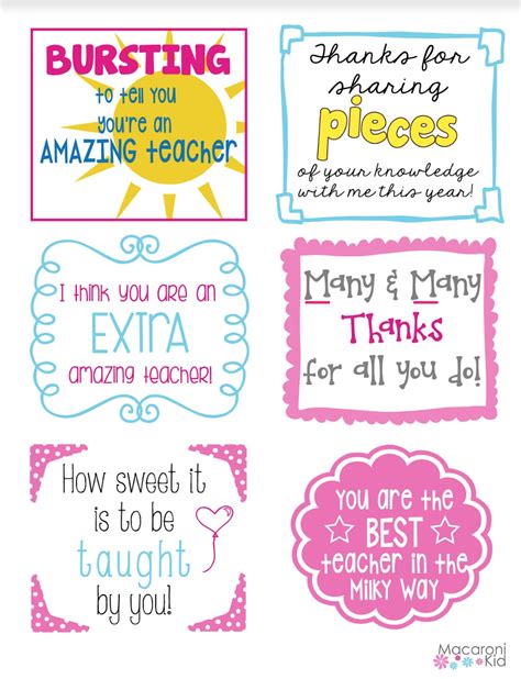 teacher appreciation week cards printable   printable templates