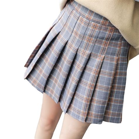 women pleat skirt harajuku preppy style plaid skirts mini cute school