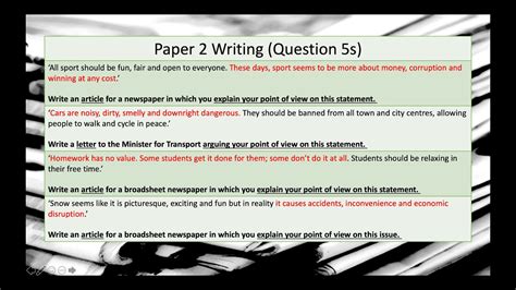 aqa gcse english language paper  question  structuring  response youtube