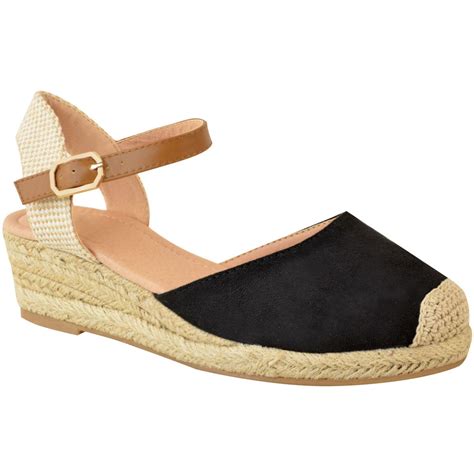 womens ladies  wedge heel summer sandals strappy espadrilles shoes size  ebay
