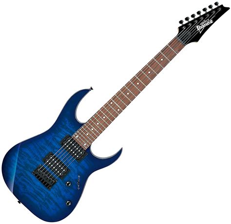ibanez grgqatbb gio rg series  string rh electric guitar transparent blue burst grg  qa