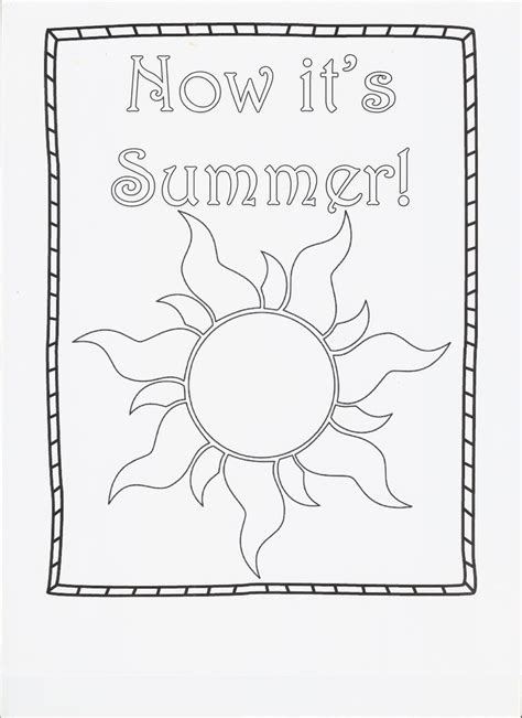 summer fun coloring pageworksheet   school