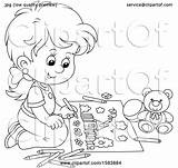 Coloring Girl Lineart Illustration Royalty Clipart Vector Bannykh Alex Clip sketch template