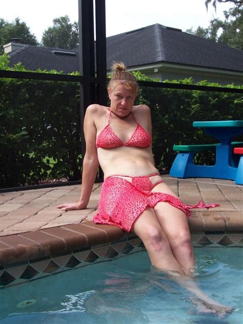 sexy blonde wife gets fucked by the pool
