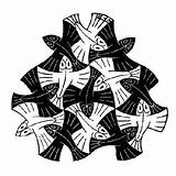 Escher Mc Fish Wikipaintings Visit Tessellation Database Fishes Style sketch template
