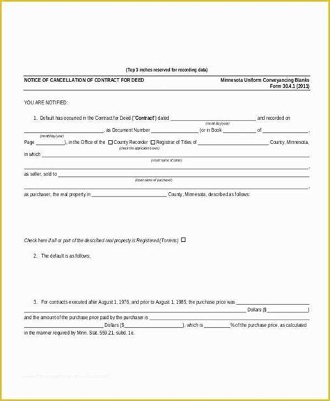 printable contract  deed template
