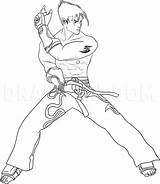 Kazuya Mishima Tekken Coloriage Dragoart Kazama Papa Imprimer sketch template