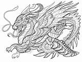 Coloring Pages Creatures Mythical Mythological Print Dragon sketch template